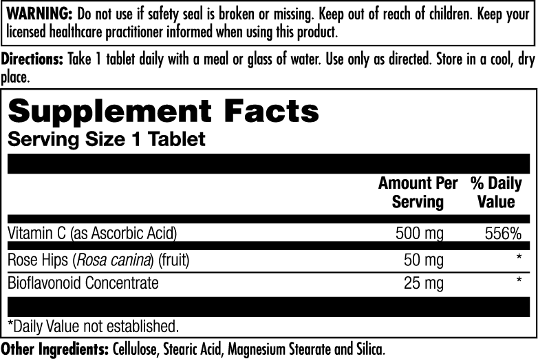 C 500 + Rose Hips & Bioflavonioids Sustained Release Tablets - Image 2