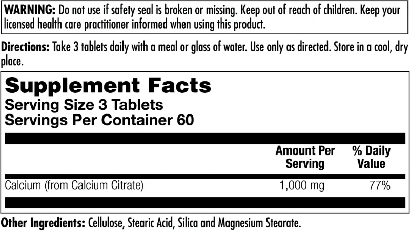 Calcium Citrate 1000 Tablets - Image 4