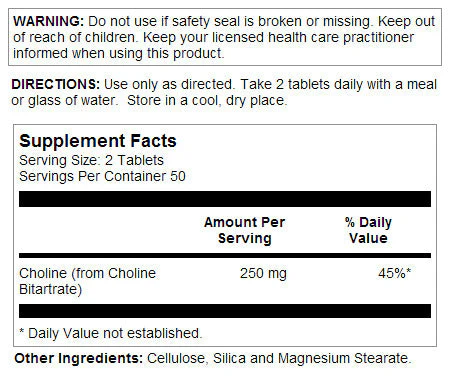 Choline Tablets 250 mg - Image 2