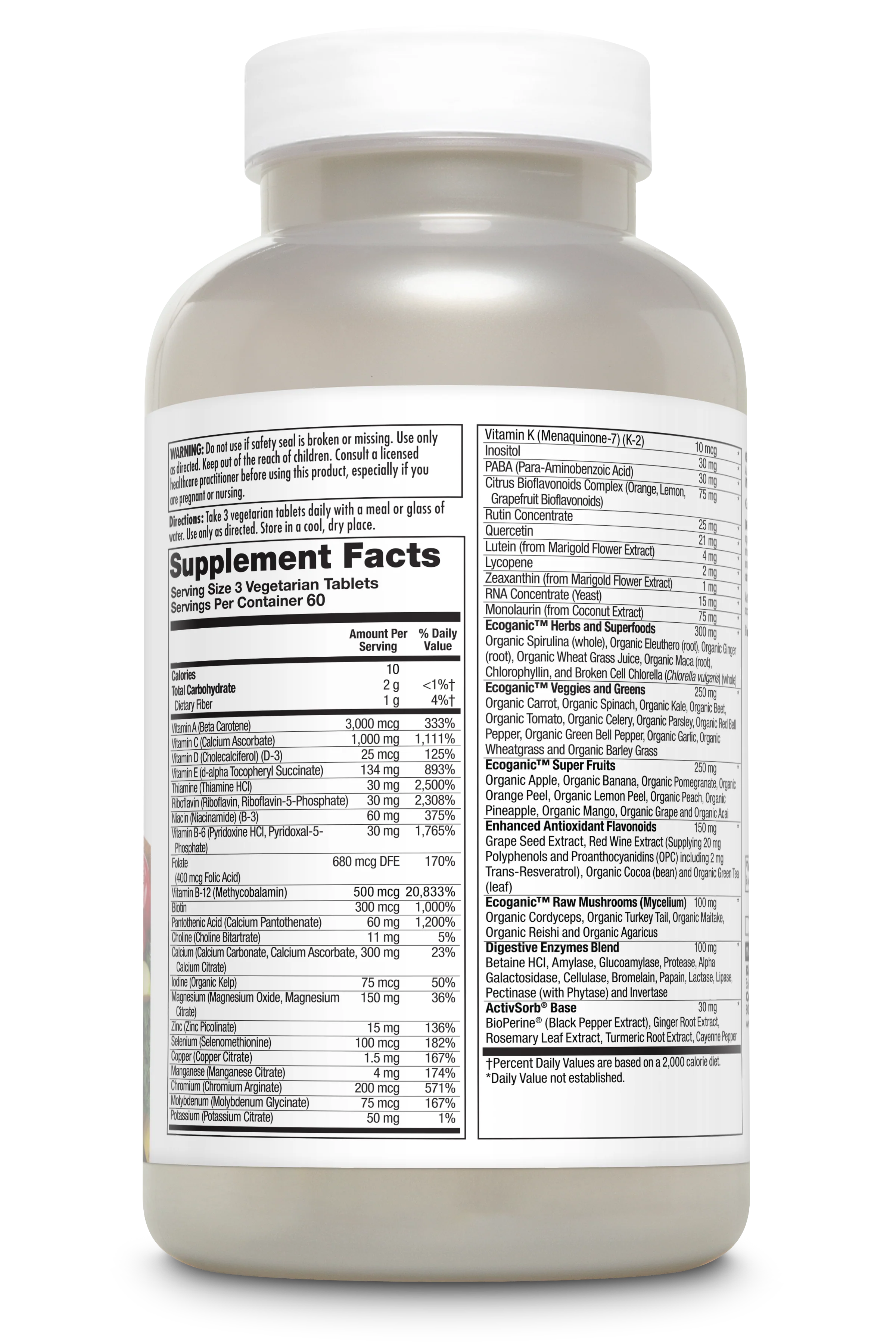 Enhanced Energy® Whole Food Multivitamin Iron-Free VegCaps - Image 3