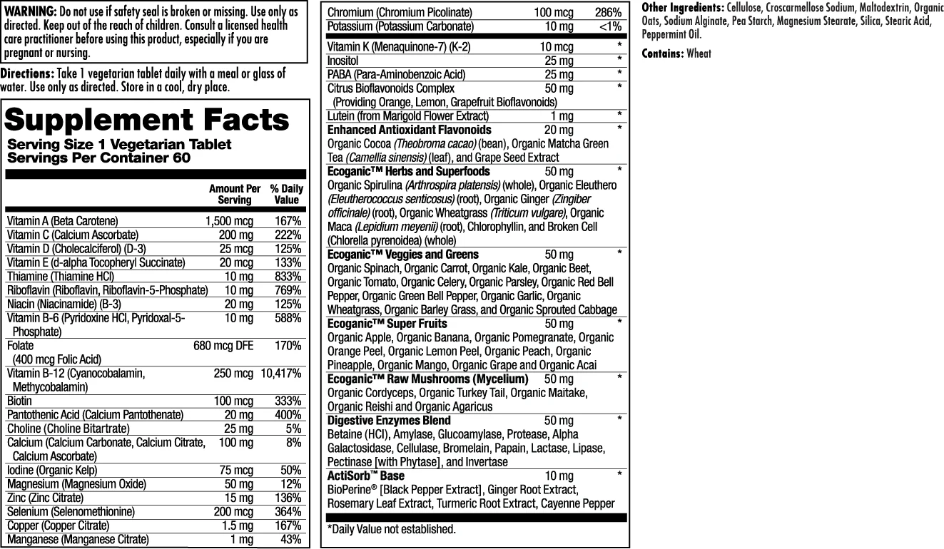 Enhanced Energy® Whole Food Multivitamin Iron-Free VegCaps - Image 6