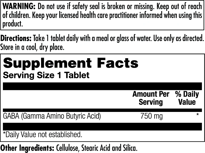 GABA Tablets 750 mg - Image 2