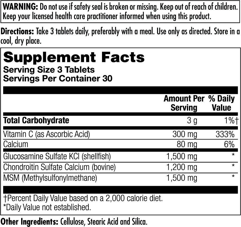 Glucosamine Chondroitin MSM Tablets - Image 4