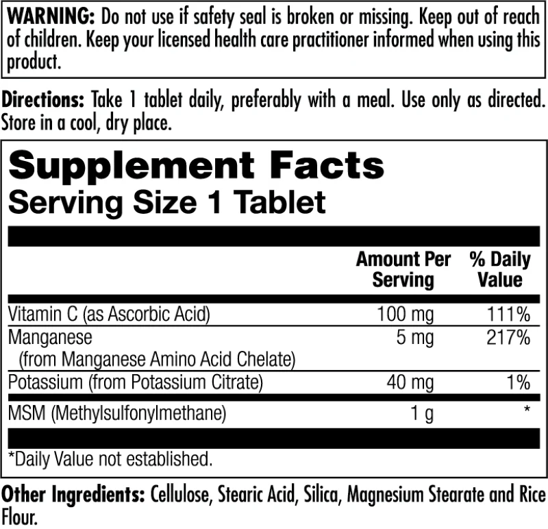 MSM Tablets 1000 mg - Image 2