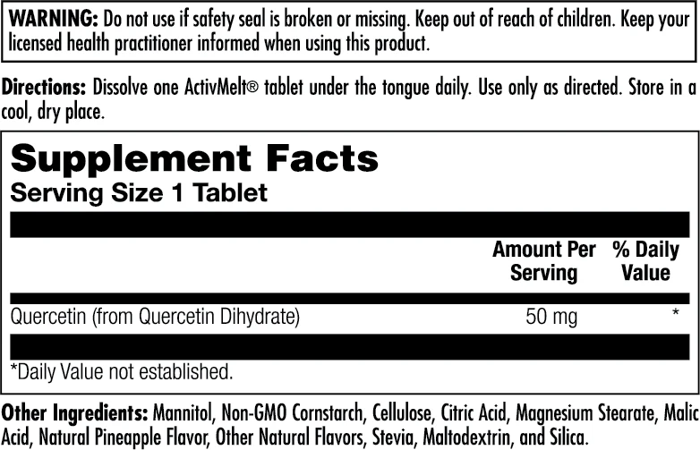 Quercetin 50 mg ActivMelt® Instant Dissolve Tablets - Image 2