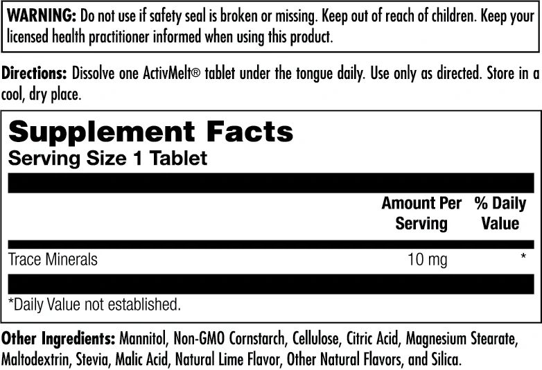 Trace Minerals 10 mg ActivMelt® Instant Dissolve Tablets - Image 2
