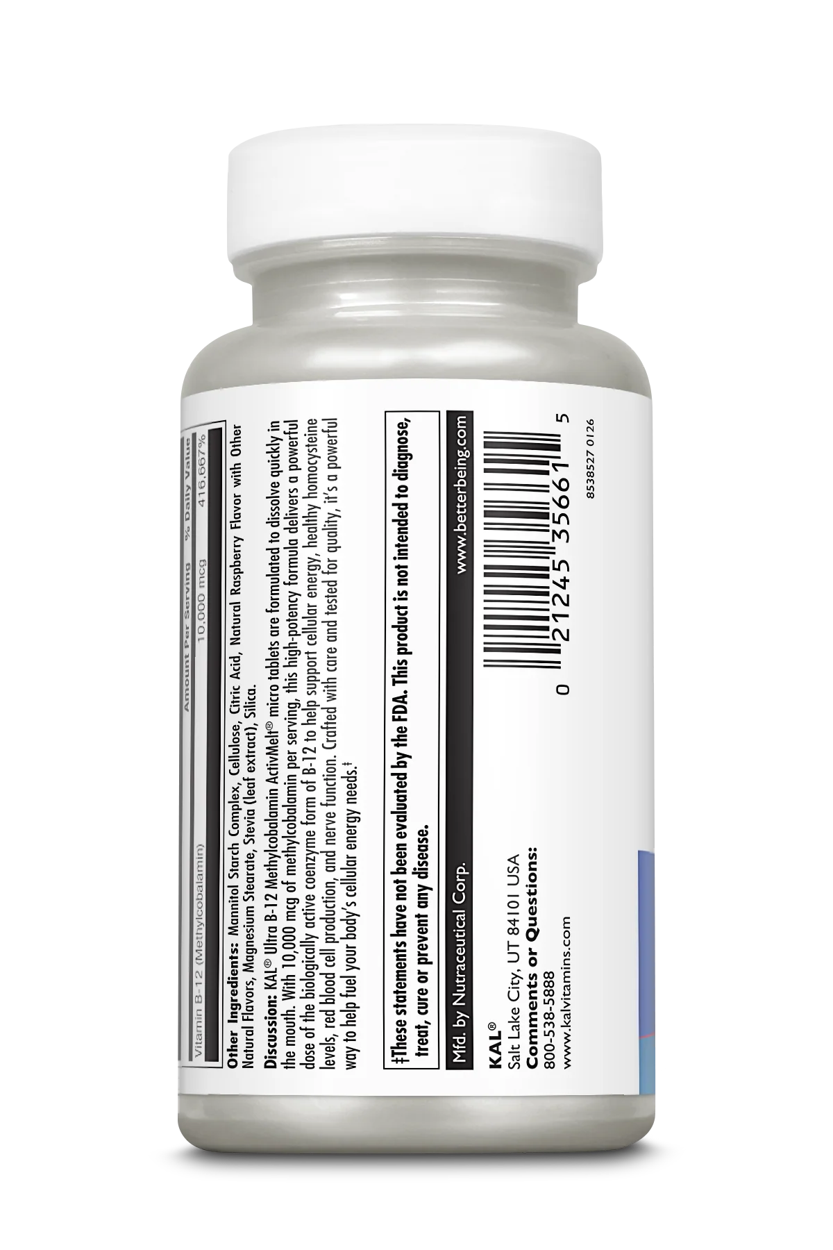 Ultra B-12 Methylcobalamin 10,000 mcg ActivMelt® Instant Dissolve Tablets Raspberry - Image 2